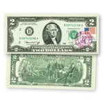 1976 $2 Bicentennial Note - 1st Day Issue - Stamp & Cancel