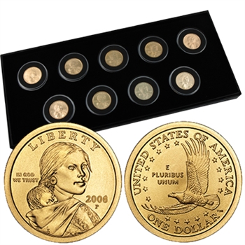 2000 to 2008 Sacagawea Year Date Collection - 9 pc