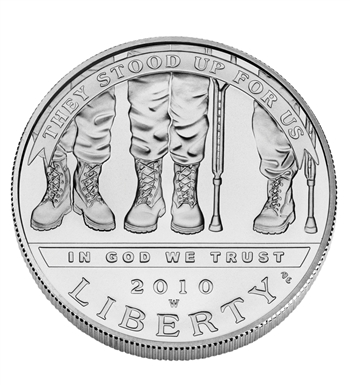 2010 Disabled Veterans Commemorative Silver Dollar - Unc