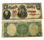 $5 Wood Chopper-Legal Tender Large Note-Circulated