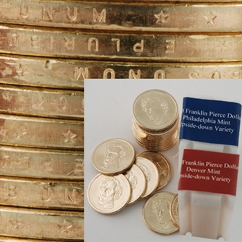 2010 Presidential Dollars - Upside Down 2pc Roll Set - Franklin Pierce