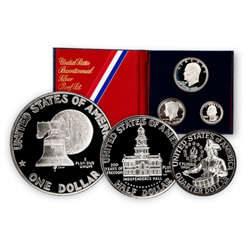 1976 Bicentennial US Proof Set-Silver 3 pc