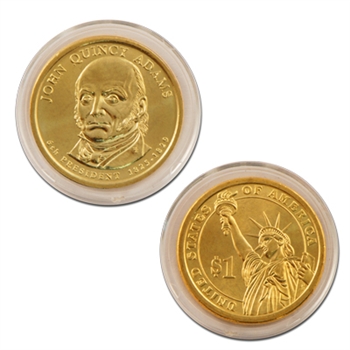 2008 John Quincy Adams Presidential Dollar - Gold - Philadelphia