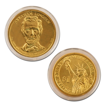 2010 Abraham Lincoln Presidential Dollar - Gold - Philadelphia