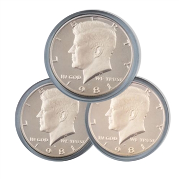 1981 Kennedy Half Dollar 3 pc PDS Set