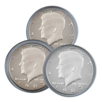 1985 Kennedy Half Dollar 3 pc PDS Set