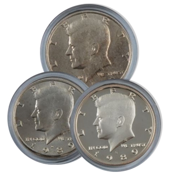 1989 Kennedy Half Dollar 3 pc PDS Set