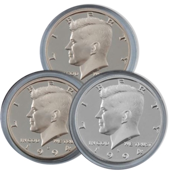 1994 Kennedy Half Dollar 3 pc PDS Set