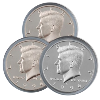 1998 Kennedy Half Dollar 3 pc PDS Set