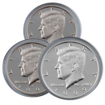 1999 Kennedy Half Dollar 3 pc PDS Set