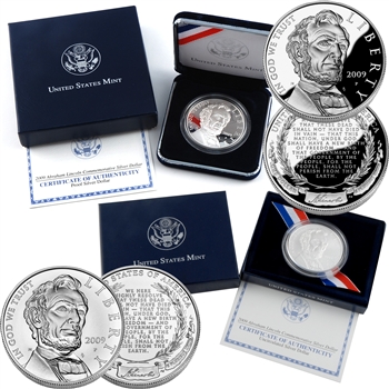 2009 Lincoln Commemorative Silver Dollar - Uncirculated & Proof