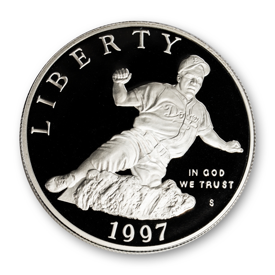 1997 Jackie Robinson Silver Dollar - Proof