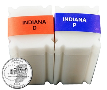 2002 Indiana Quarter Rolls - Philadelphia & Denver Mints - Uncirculated