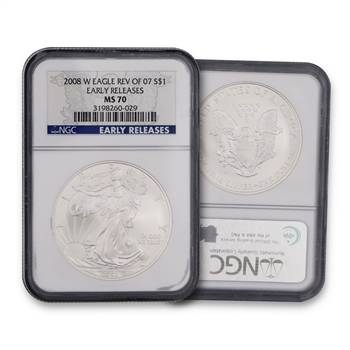 2008 Silver Eagle-West Point-Reverse of 2007-NGC 70