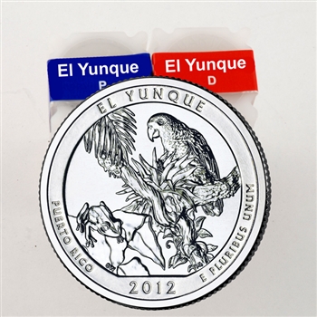 2012 El Yunque Quarter Rolls - Philadelphia & Denver Mints - Uncirculated