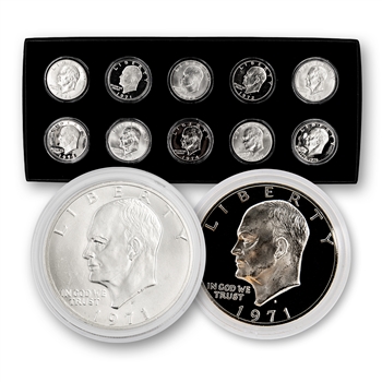 All the Silver Eisenhower Dollars - 10 Coin Set