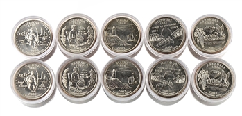 2003 50 States Quarters Collector Roll Set 10 P / 10 D - Uncirculated