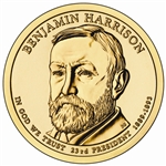 2012 B. Harrison - Presidential Dollar - Gold - Philadelphia