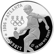 1996 Olympic Silver Dollar - Tennis - Proof