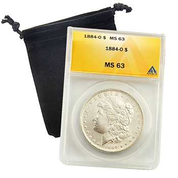 1884 Morgan Dollar - New Orleans - ANACS 63