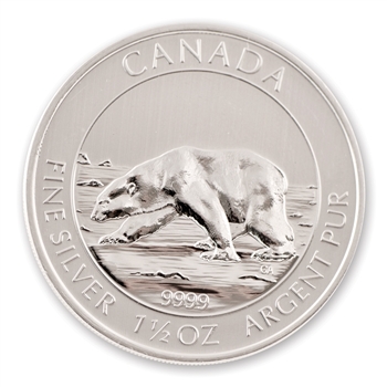 2013 Canadian $8 Polar Bear-1.5oz Silver