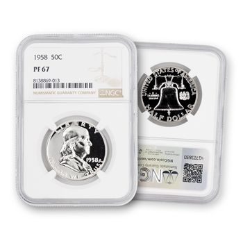 1958 Franklin Half Dollar -Proof-NGC 67