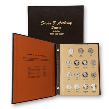 Susan B Anthony Collection with Dansco Album-Uncirculated, Proof and Varieties-18 Coins