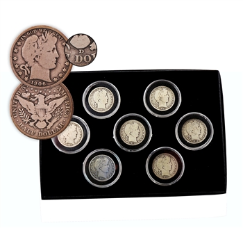 Barber Half Dollar Collection - Denver Mint - Complete 7 Coin Set