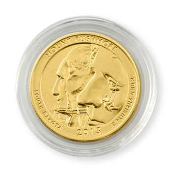 2013 South Dakota Mount Rushmore  Quarter - D - Gold in Capsule