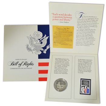 1993 Bill of Rights Coin & Stamp Folio - Proof