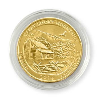 2014 Tennessee Great Smoky Mountains Quarter - P - Gold in Capsule