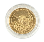 2014 Virginia Shenandoah National Park Quarter - Philadelphia - Gold in Capsule