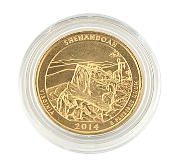 2014 Virginia Shenandoah National Park Quarter - Philadelphia - Gold in Capsule