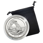 2014 Utah Arches National Park Quarter - Philadelphia - Platinum Plated in Capsule