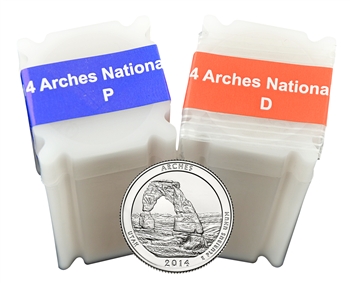 2014 Utah Arches National Park Quarter Roll (40) - Philadelphia and Denver - Uncirculated