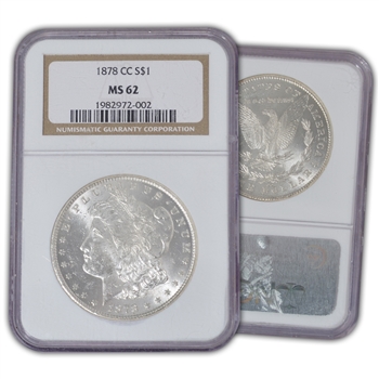 1878 Morgan Silver Dollar - 1st Year Carson City Mint - NGC 62