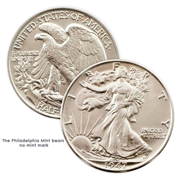 1947 Walking Liberty Half Dollar - Philadelphia - Uncirculated