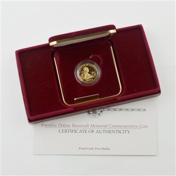 1997 Franklin D Roosevelt $5 Gold - Proof (OGP)