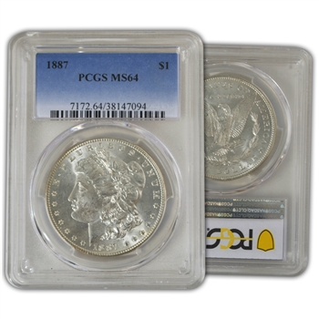 1887 Morgan Silver Dollar - P - PCGS 64