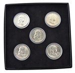 Last 5 Franklin Half Dollars - 1959 to 1963 - D - UNC
