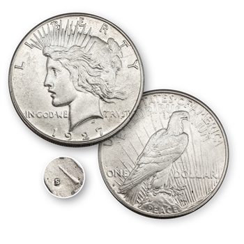 1927 Peace Dollar - San Francisco - Super Slider