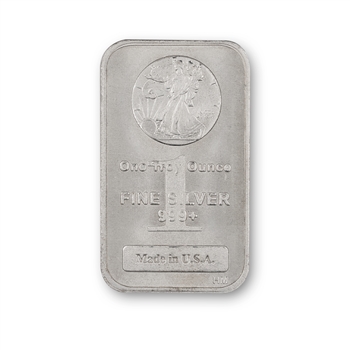 1 Ounce Silver-Walking Liberty Bar-.999 Silver