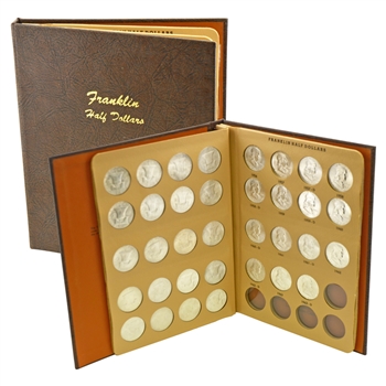 Franklin Half Dollar Complete Set in Dansco Album-48 to 63-Uncirculated