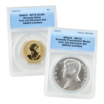 2015 Kennedy Coin & Chronicles 2pc Set â€“ Perfect 70
