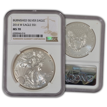 2014 Silver Eagle-West Point-Burnished-NGC 70