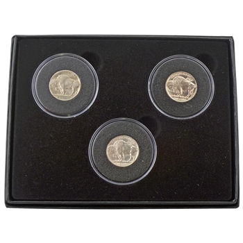 Buffalo Nickel Mint Mark 3pc Set-P-D-S-Uncirculated