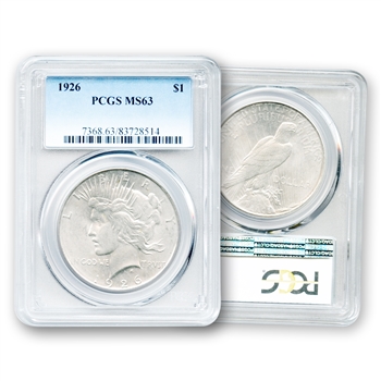 1926 Peace Dollar - Philadelphia - PCGS 63