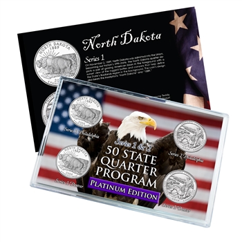 North Dakota Series 1 & 2 - Four Piece Quarter Set - Platinum