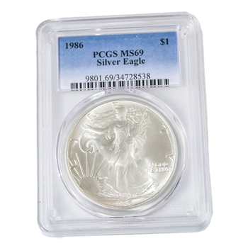 1986 Silver Eagle - PCGS 69 (1st Year of Issue)