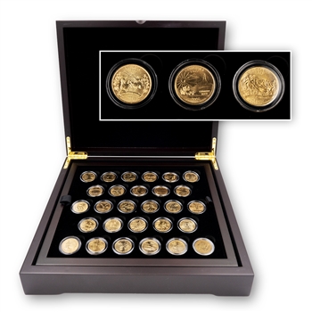 1999 to 2009 State Quarters  - 24 Karat - 56 coins - Mahogany Box